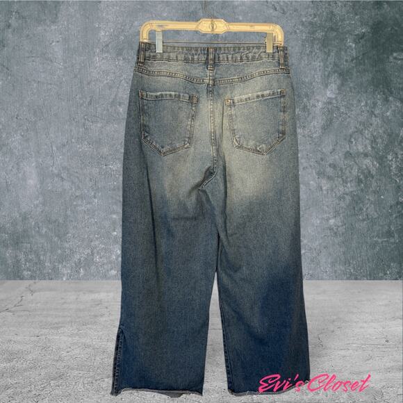 Kensie Jeans True Vintage Women's 8/29 Wide Leg Cropped Blue Denim High Rise - Picture 3 of 16